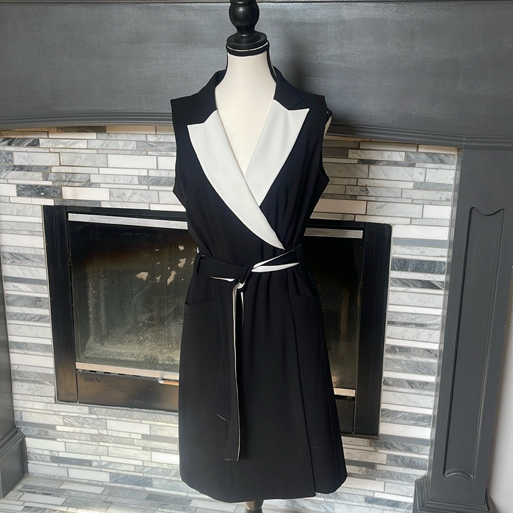 Calvin Klein Sleeveless Belted Wrap Dress